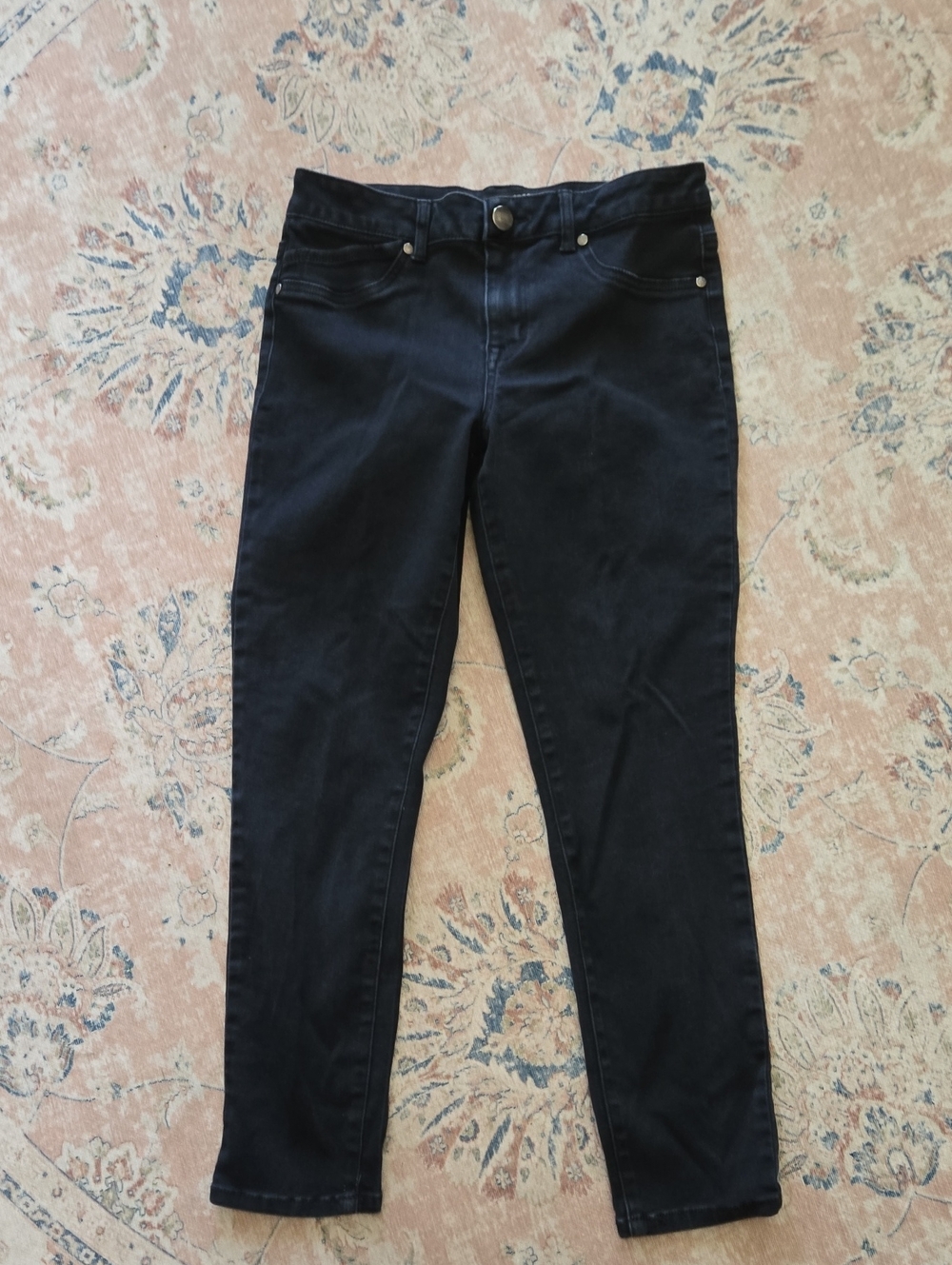1822 Black Skinny Jeans Stretch Faux Pockets In Front 2 Back Pockets Size 10 EUC